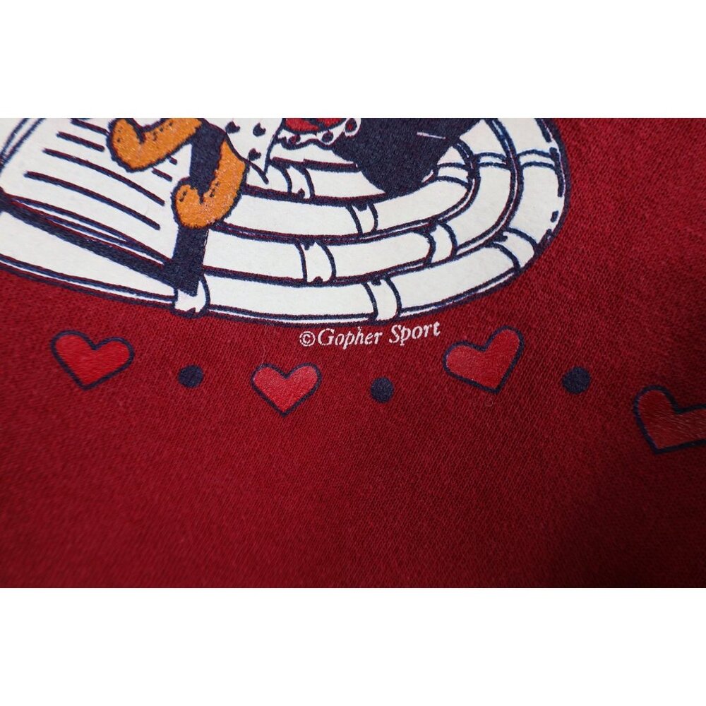Vintage 90s Streetwear Womens Medium Faded Heart Bear Turtleneck Sweatshirt USA - Picture 6 of 15